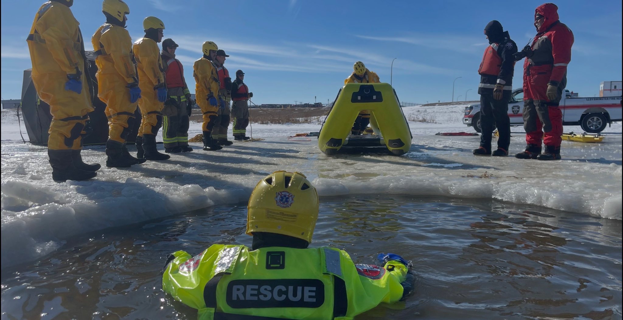 Firefighters train for ice rescues as spring thaw nears 1 LFR Water Rescue