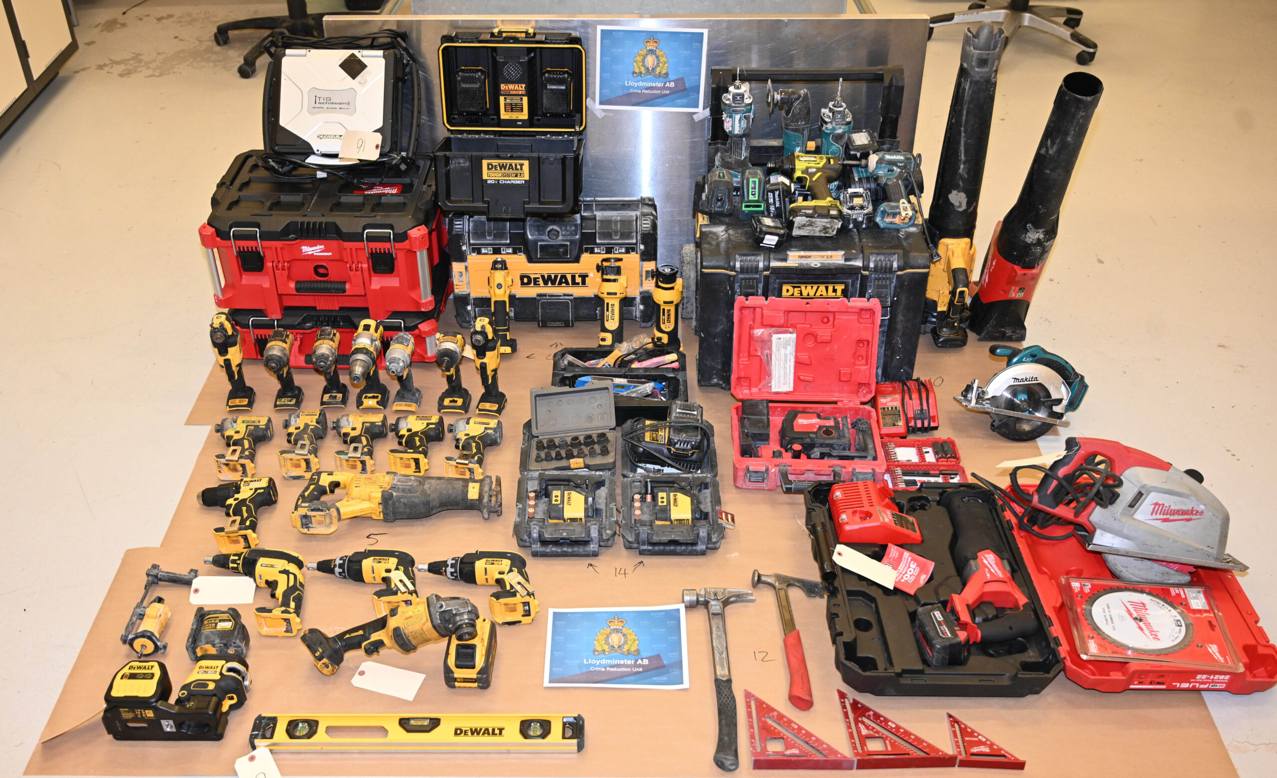 Lloydminster RCMP arrest male after construction equipment theft 1 Lloydminster CRU recovered property photo scaled