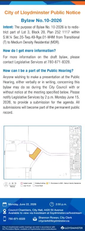 City of Lloydminster Public Meetings/Notices 2 Public