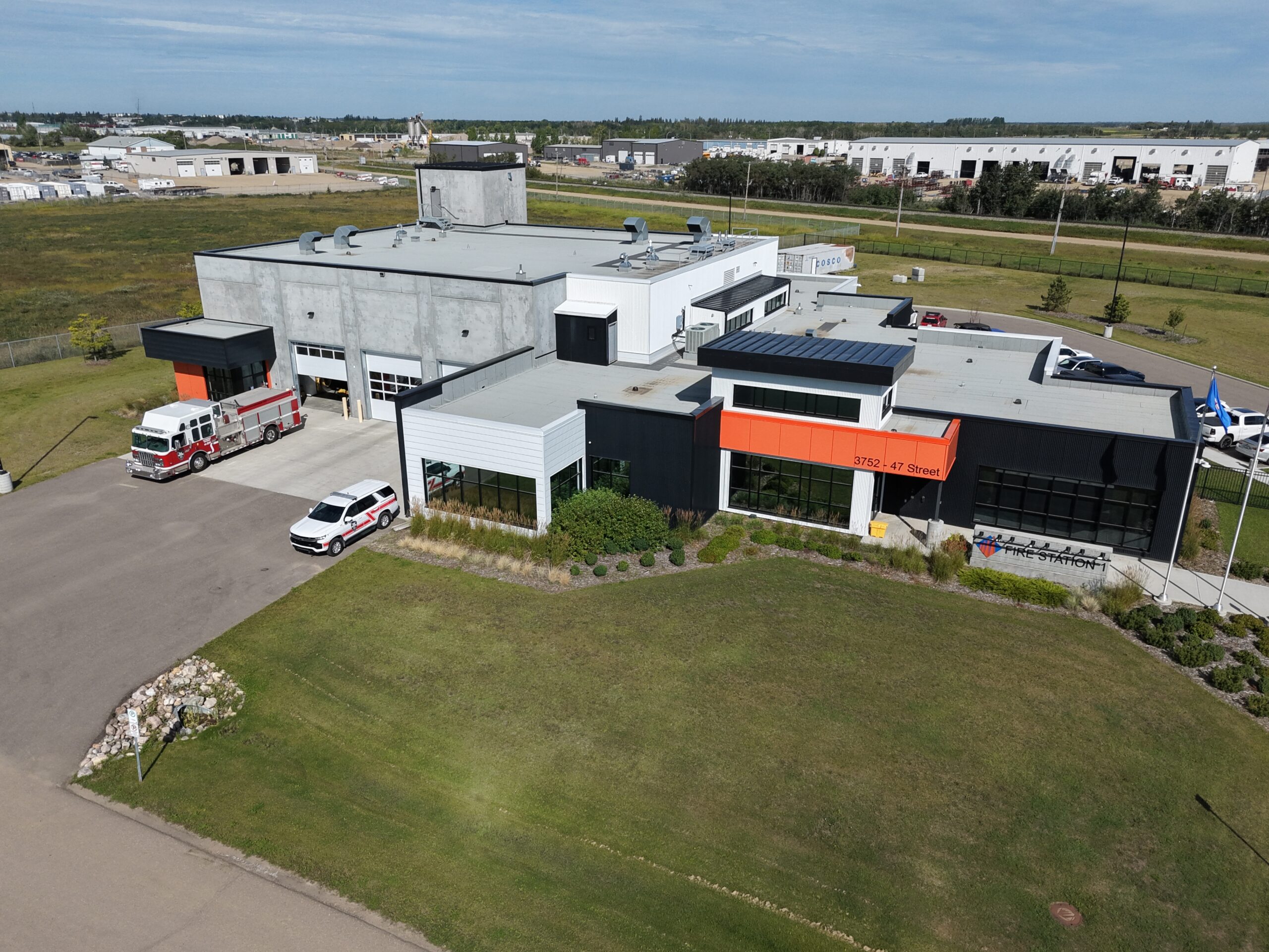 The Border Pulse aerial shot of Lloydminster Fire Station 1