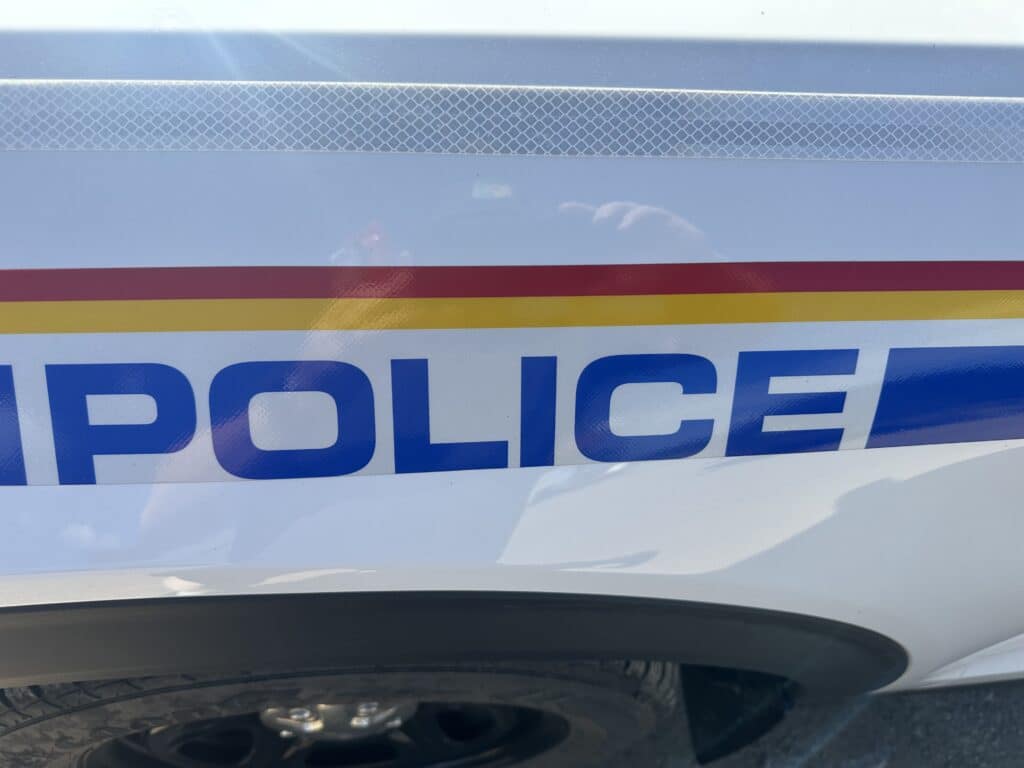 RCMP Sticker on front of vehicle