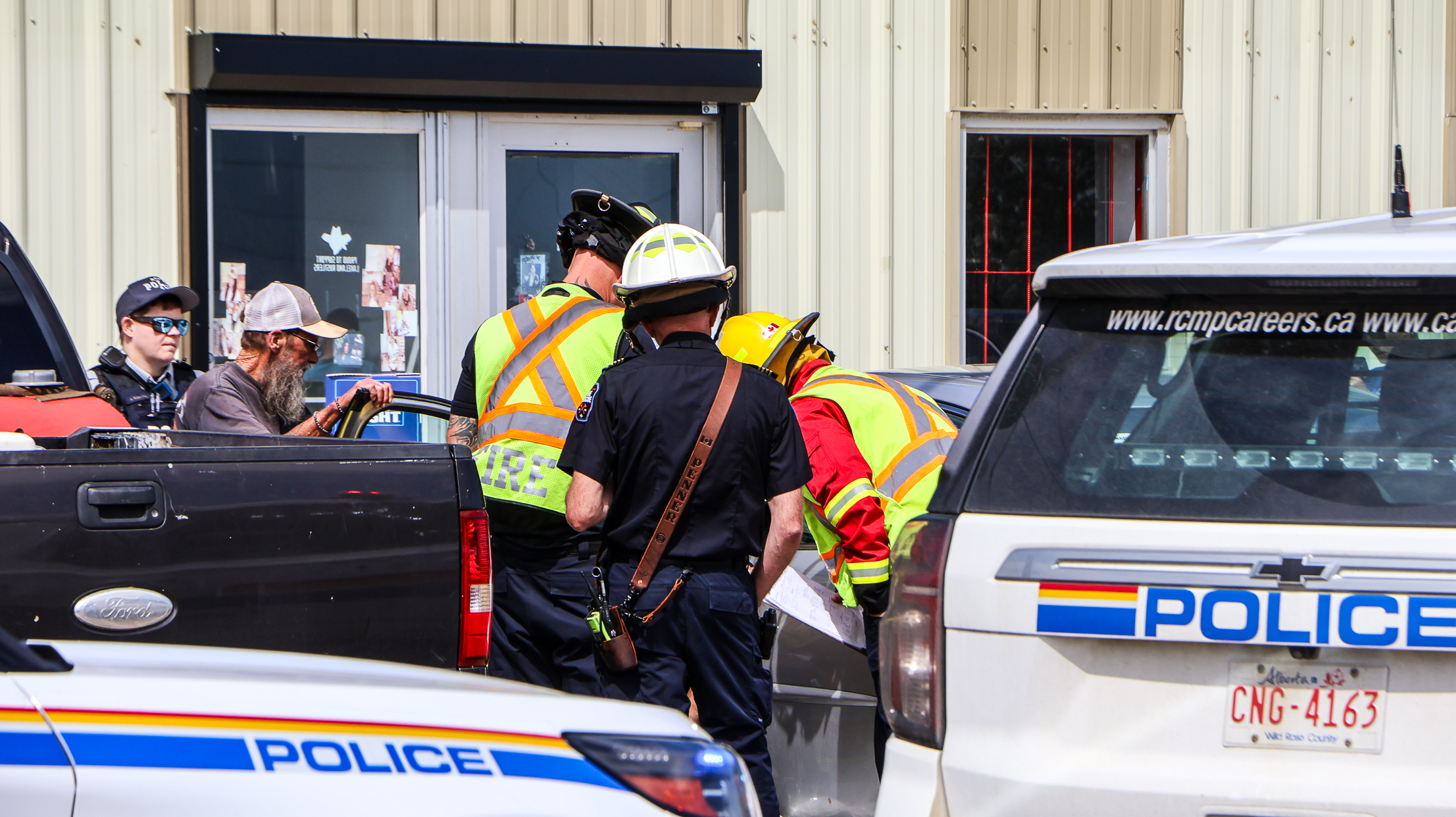 July 11 2026 tates car in building RCMP Lloyd Fire