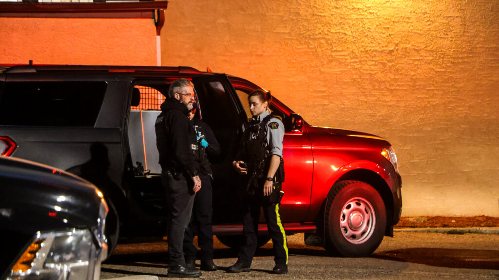Photos - RCMP locate vehicle involved in Travelodge shooting 2 RCMP Travelodge RCMP EMS Lloyd Fire Rescue June 26 28 4