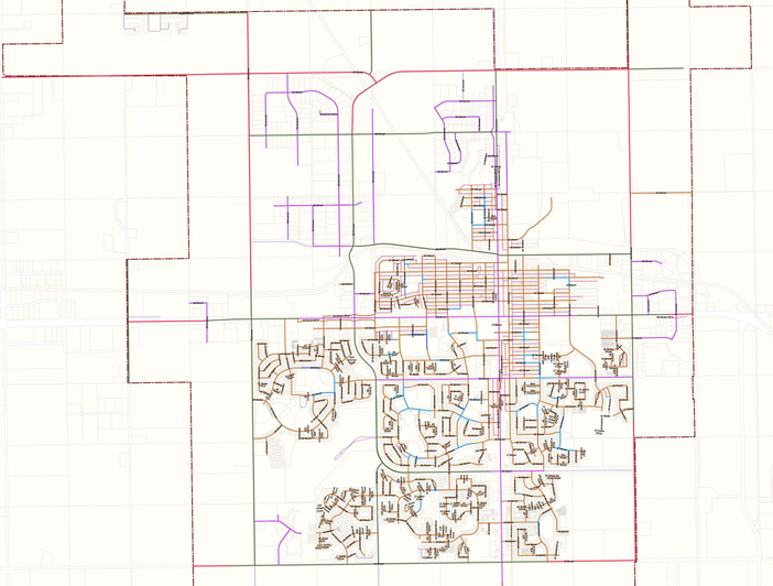 New information ahead of feedback form for traffic bylaw 2 A Traffic map of the City of Lloydminster showing the proposed speed reductions.