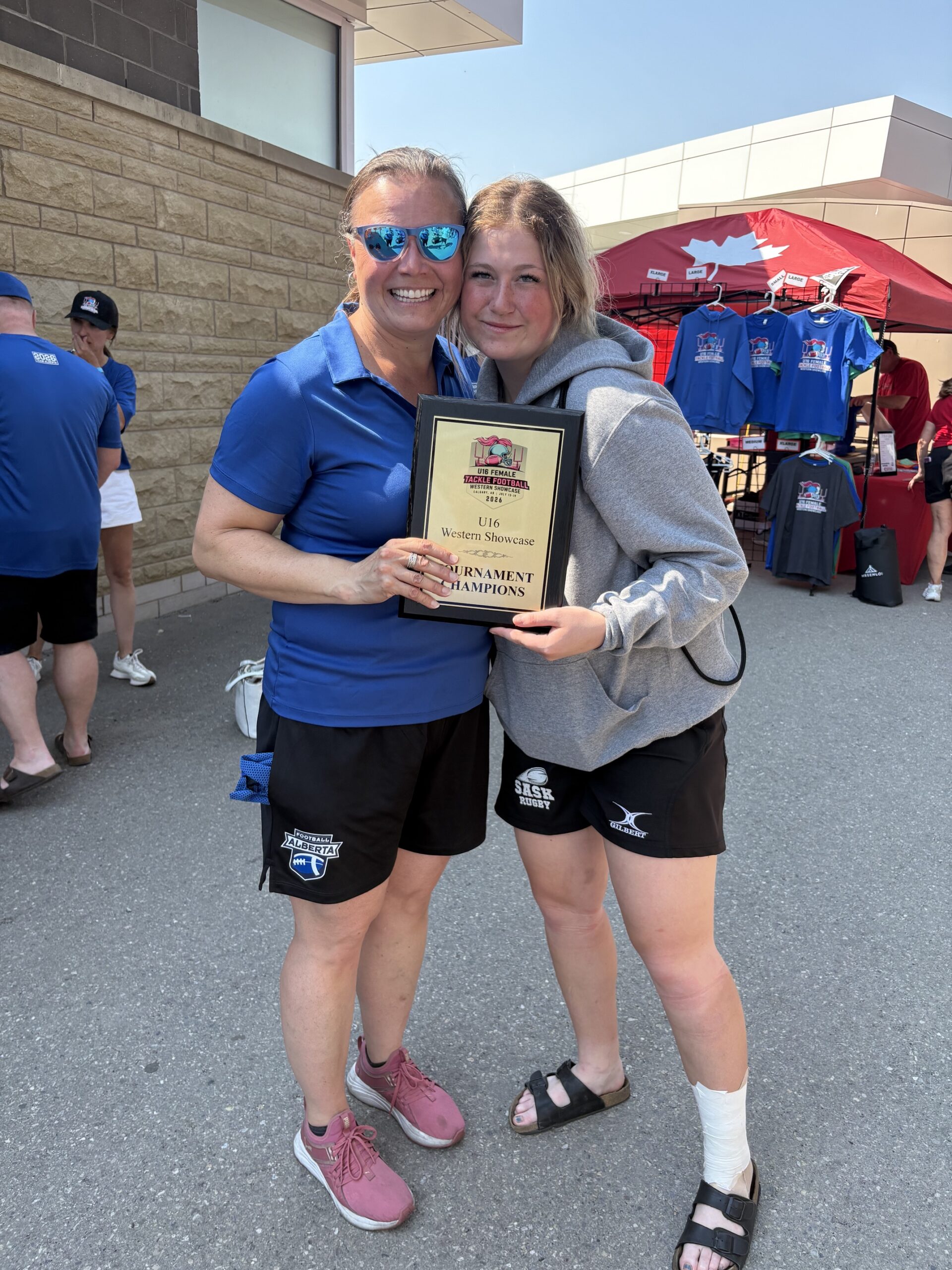 Lloydminster Teen Captains football team to championship, recieves a plaque.