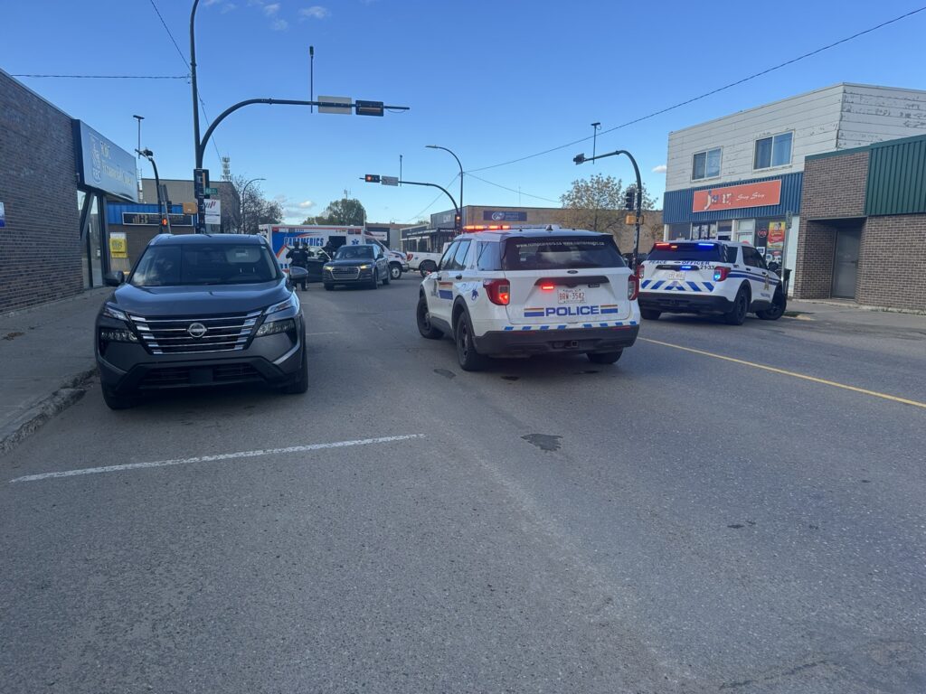 A downtown collision sent one to hospital. 