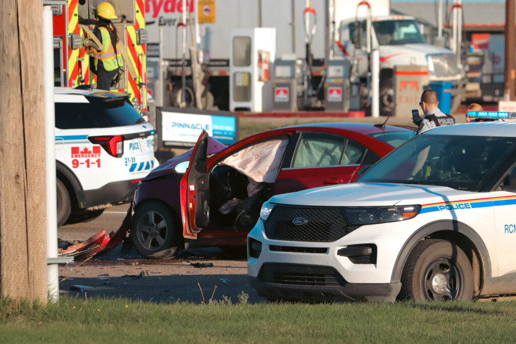 SUV rolls After 44 St. collision this morning, Ticket issued 6 fixed sept 18 bus 2 of 6