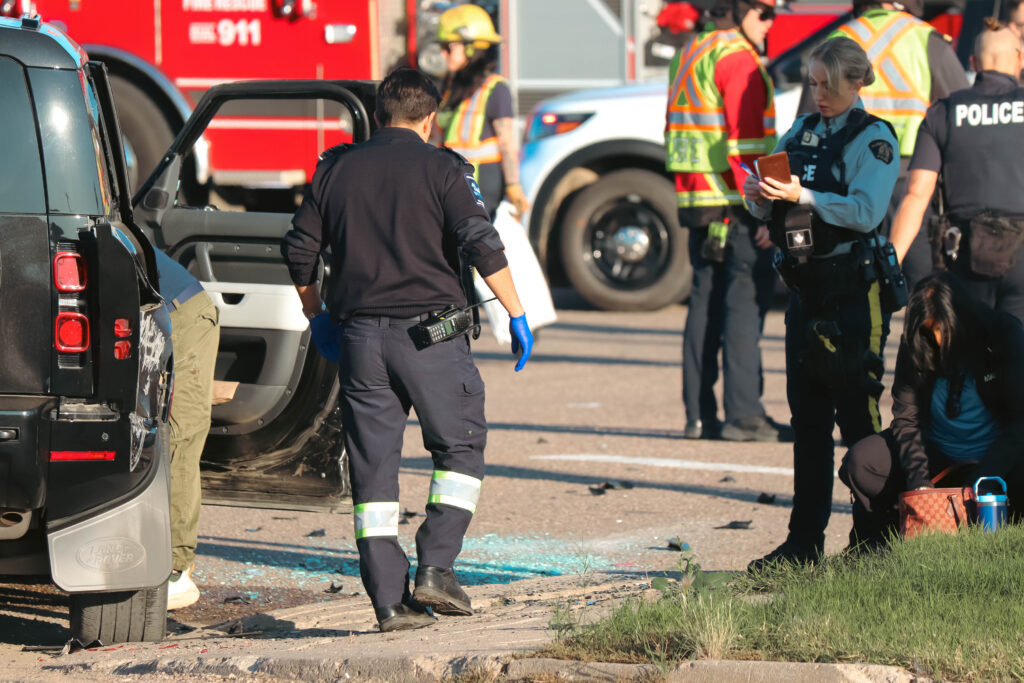 SUV rolls After 44 St. collision this morning, Ticket issued 2 fixed sept 18 bus 6 of 6